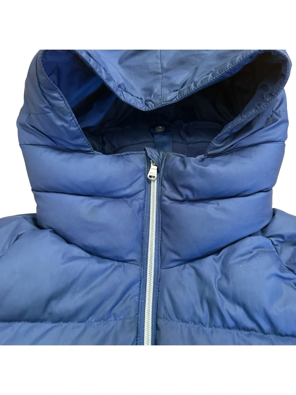 Polo Ralph Lauren Puffer Coat Girls Large 12-14 Winter Jacket Navy Blue Pony